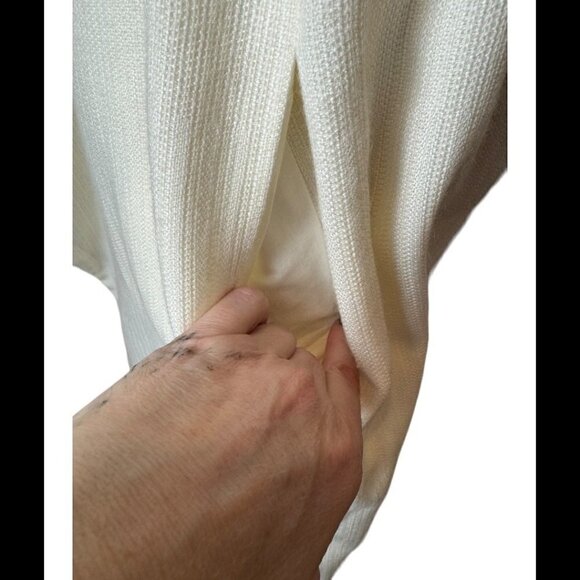 Hugo Boss Ivory Wool Blend Knit Waterfall Collar Long Line Belted Kalimi Vest 6 - Picture 7 of 12